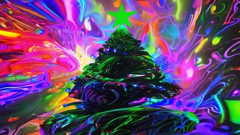 neon christmas tree