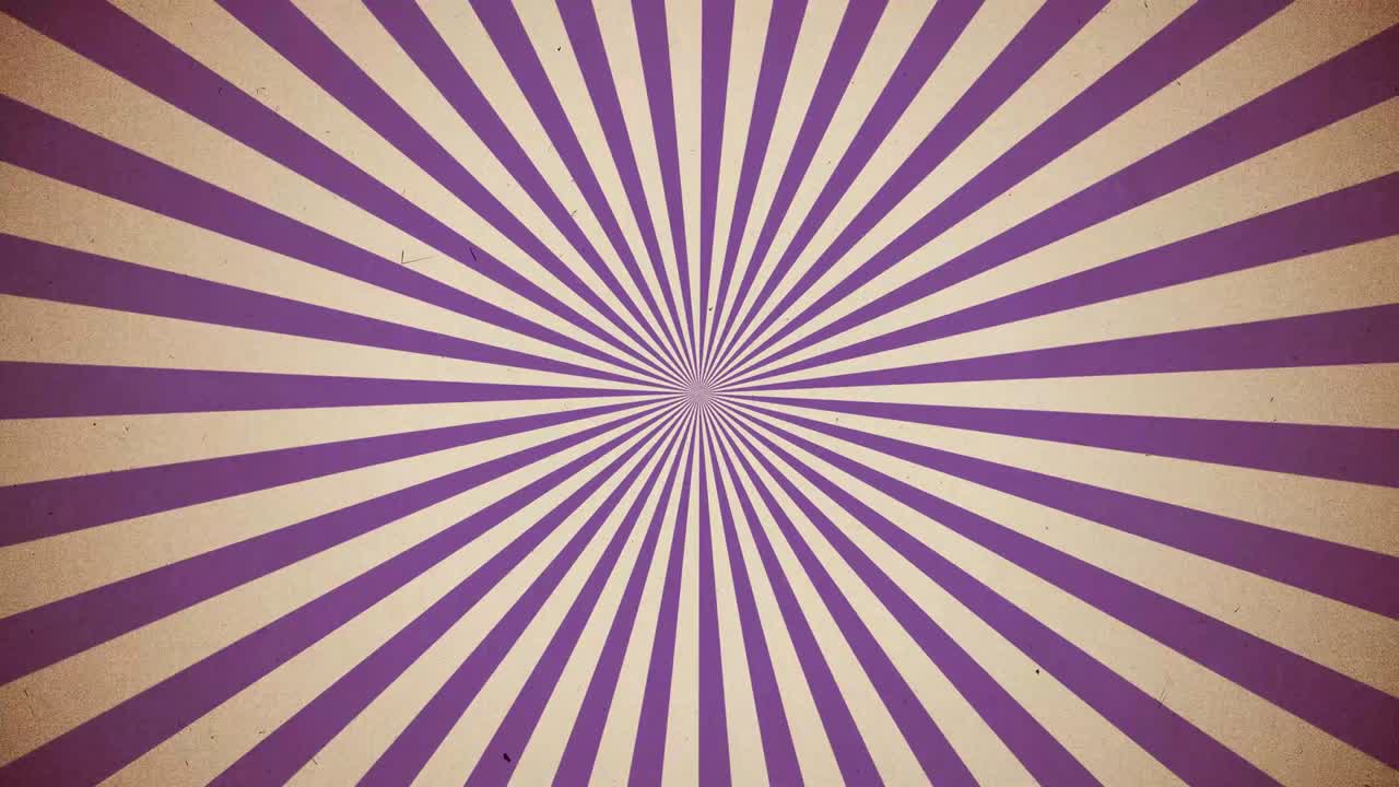 Sunburst vintage rays background. Rotating retro sun ray animation background. Animated shining sunrise with Old vintage film strip effect.
