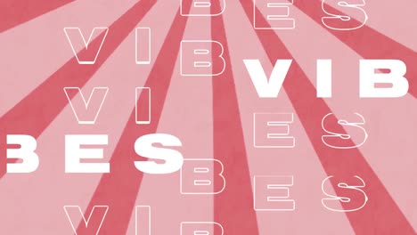 animation of vibes text over pink background