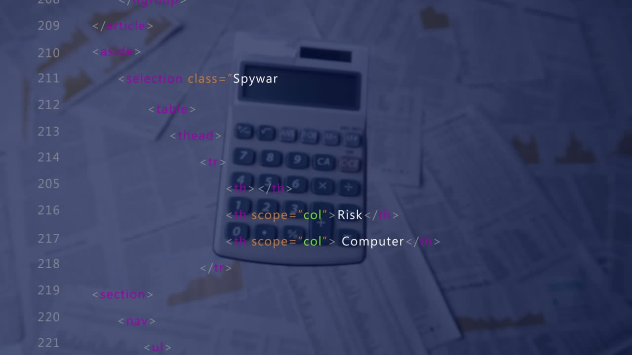 animación del procesamiento de datos y las estadísticas a través de calculadoras y documentos.