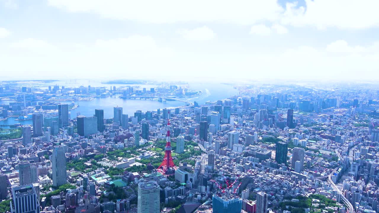 도쿄 시내의 공중 풍경