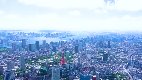 aerial view of tokyo city center