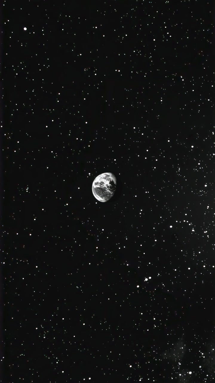 Lua crescente brilhando num céu estrelado à noite