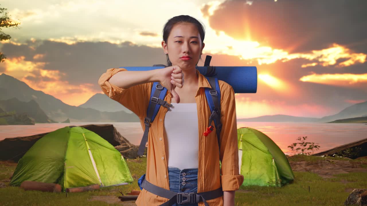 Disappointed Camper at Sunset