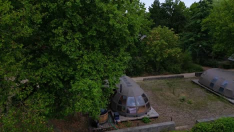 overhead view of glamping residence hotel in the great outdoors