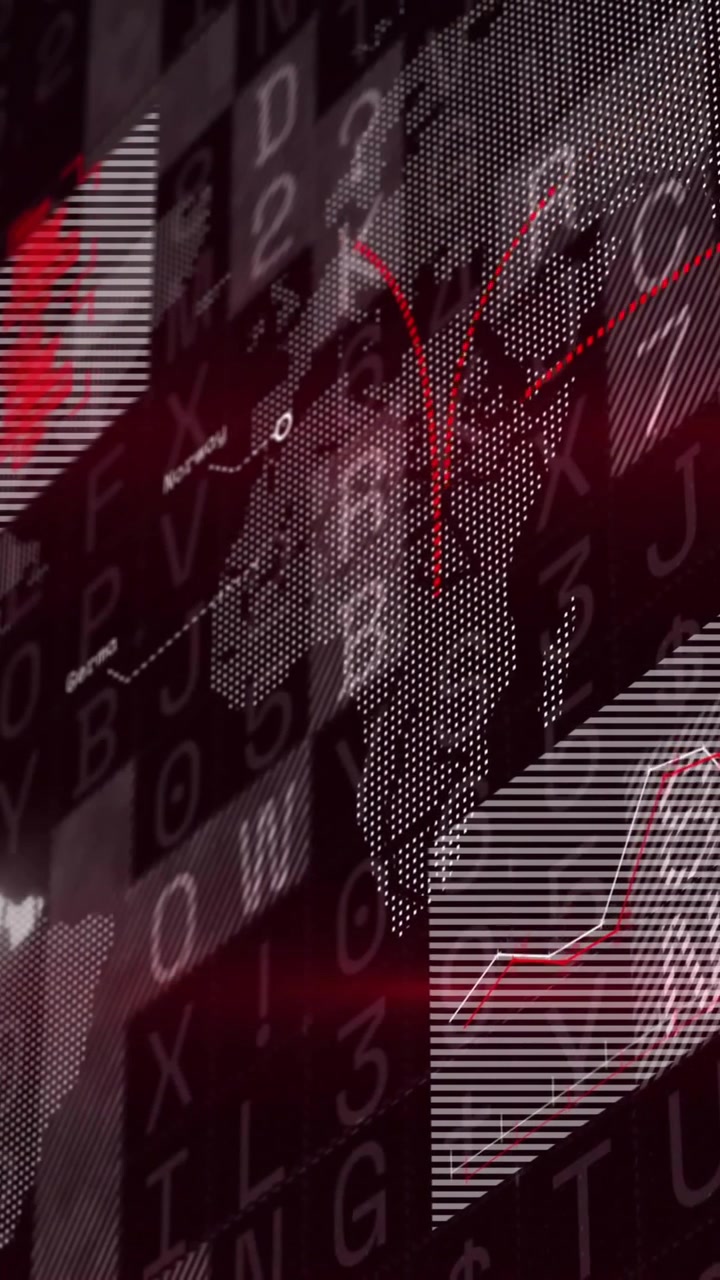 Animation of digital data processing over black background