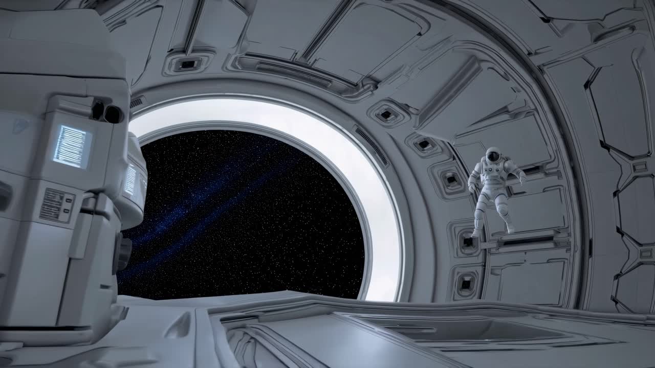 Astronaut in Spacewalk from Spacecraft