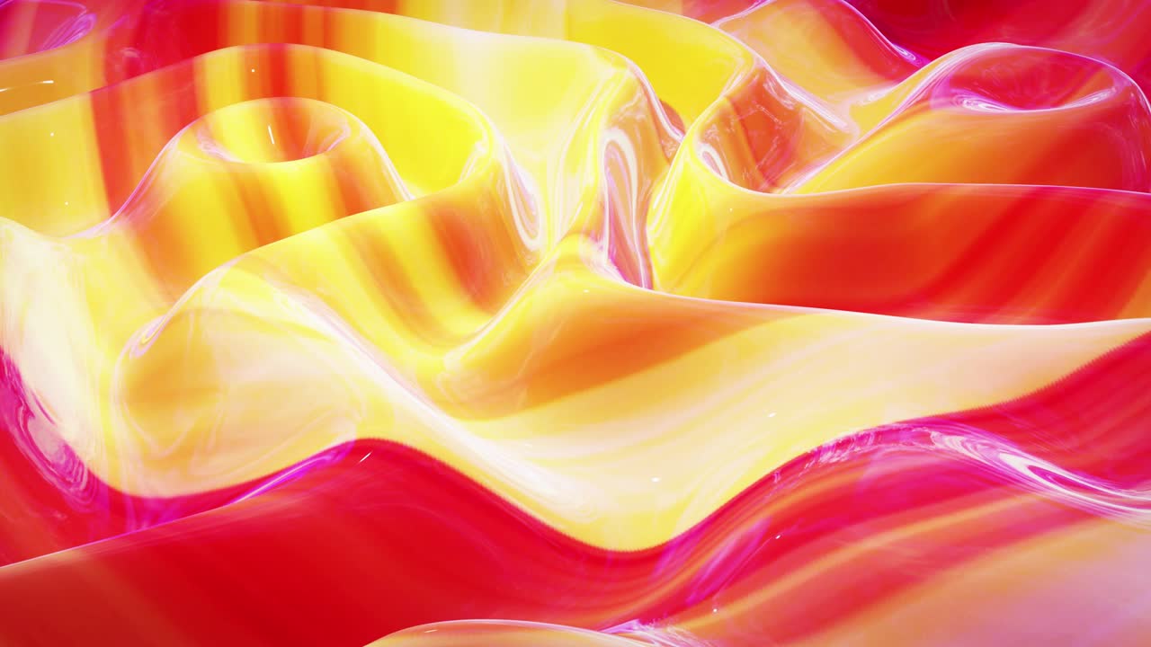 fondo fluido abstracto en bucle estilo de mármol multicolor. hermosa superficie ondulada brillante de líquido con patrón, color de gradiente y ondas de flujo en él. bg creativo brillante con animación suave y suave.