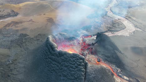 Islandia-Fagradalsfjall-Volcán-Erupción-Drone-Aéreo