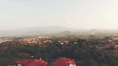 Aerial-footage-of-Metaxohori-village-on-mount-ossa-in-central-Greece