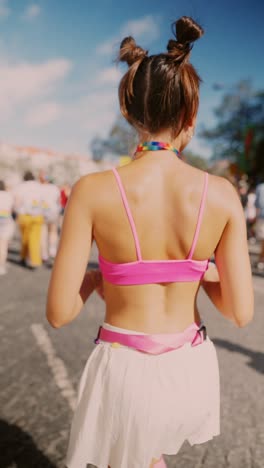 woman at a pride parade