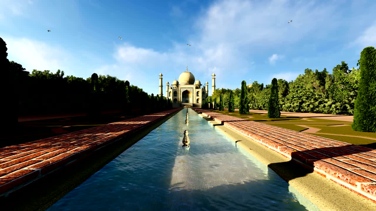 타지 마할 인도 위를 날아다니는 해파리