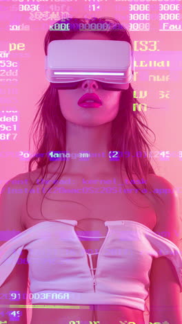 mujer con auriculares vr hechos con ai
