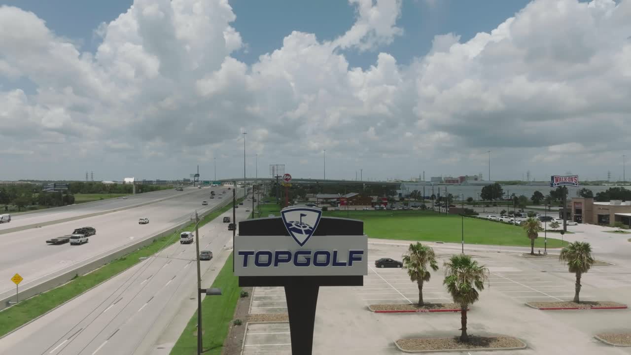 Aerial View of Topgolf Location near Highway