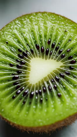 close-up of a sliced kiwi in hands