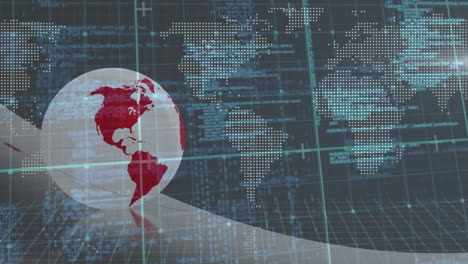 animación del procesamiento de datos en el mundo y la cuadrícula