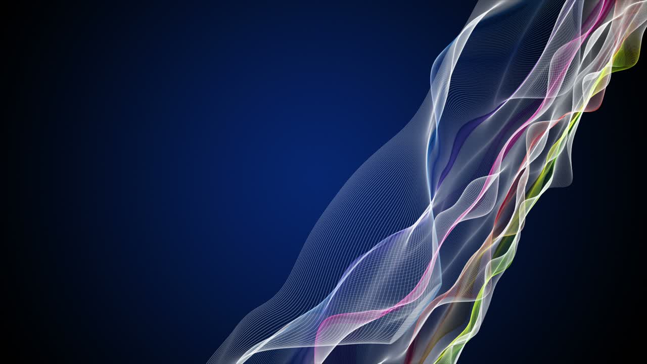 Fantastic animation with particle wave object in slow motion and space for text, 4096x2304 loop 4K