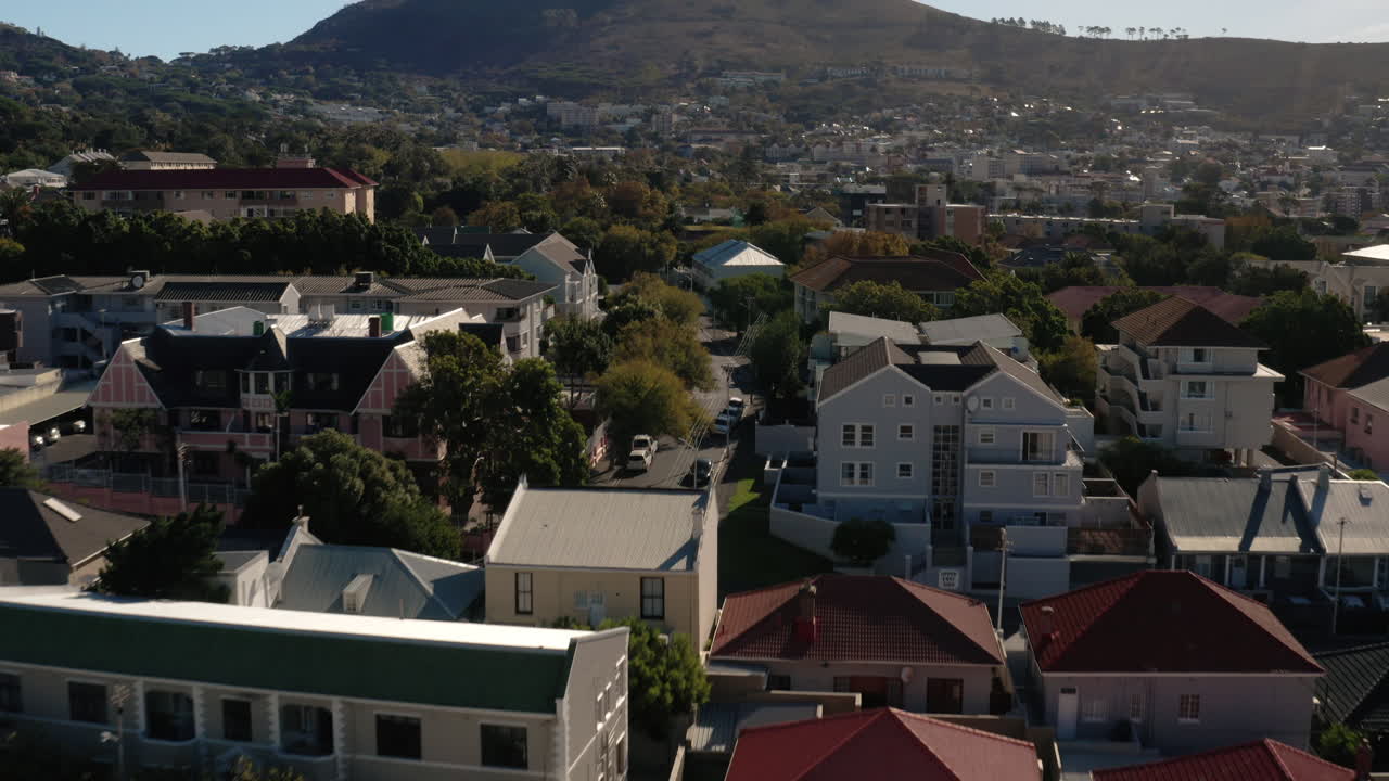 Sunrise Drone Shot revealing Lions Head in Cape Town, South Africa