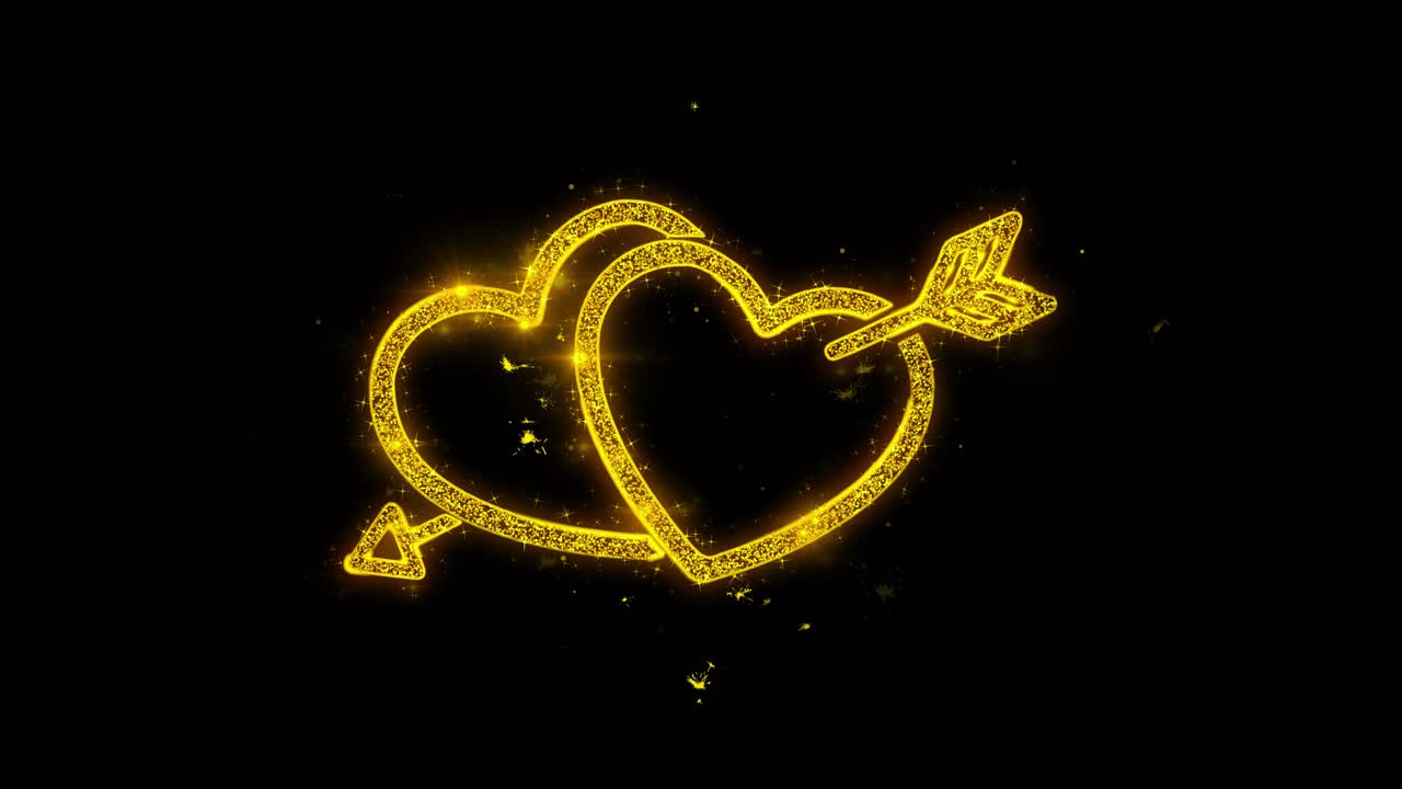 Golden Hearts with Cupid's Arrow