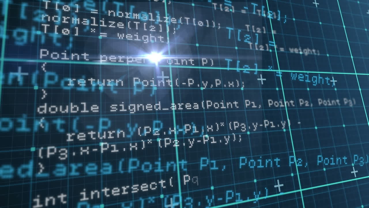 그리드에 있는 데이터 처리에 대한 반 ⁇ 이는 빛의 애니메이션