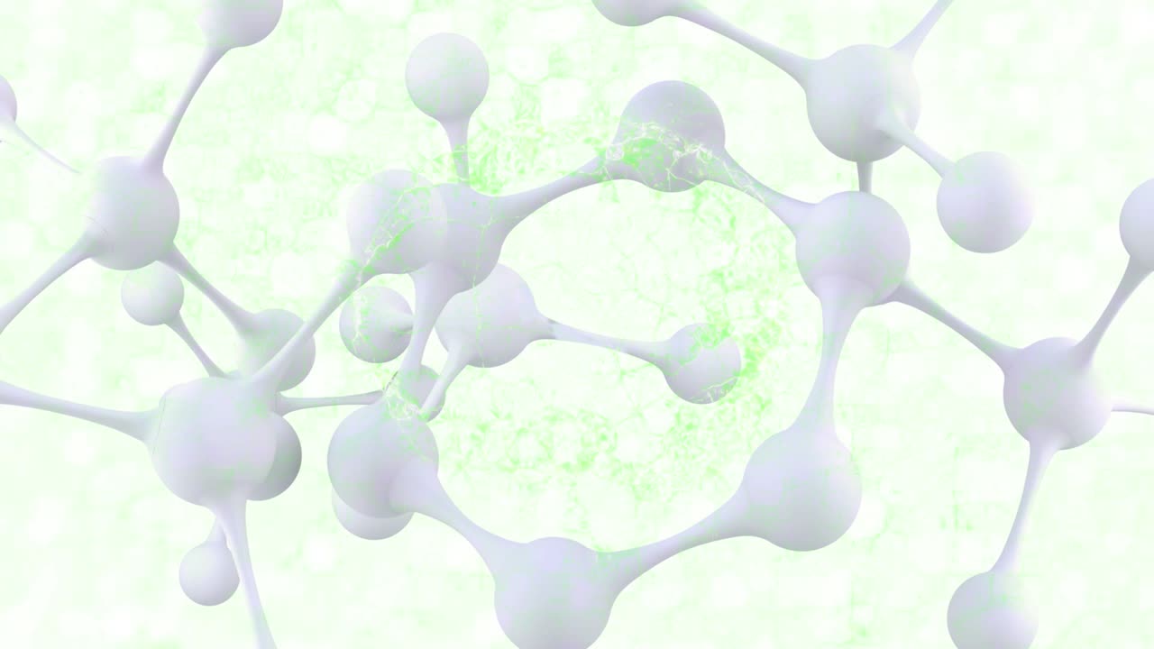 인간의 뇌와 분자가 회전하는 애니메이션