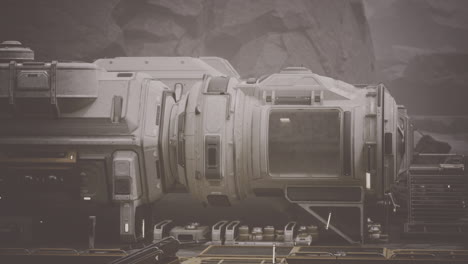 avanzada estación espacial futurista en un planeta alienígena