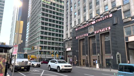 Cars-Driving-in-Front-of-the-Philadelphia-Railroad-Suburban-Station