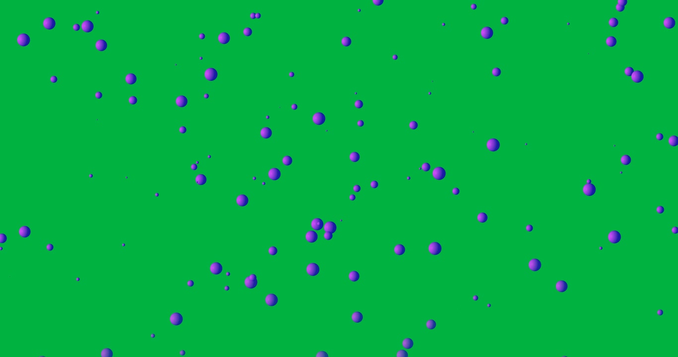 Animation of blue spots falling on transparent background