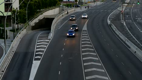 traffic scene  at dusk.time lapse