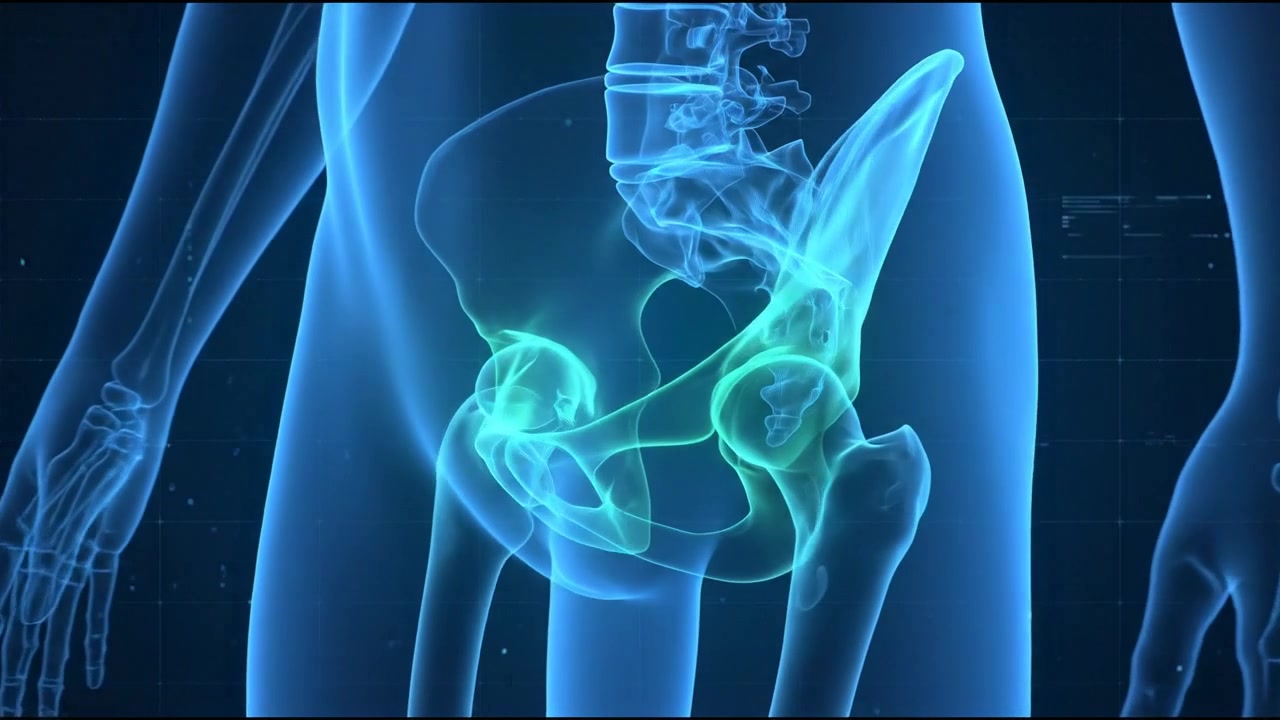 Animazione medica dell'anatomia della pelvi umana