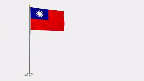 loop video of ttaiwan flag  fluttering in the wind, slow motion video of 4k , with alpha channel