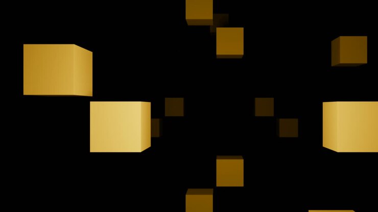 Abstract 3D Gold Cubes