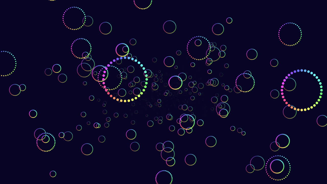 Flying random rainbow rings in dark galaxy