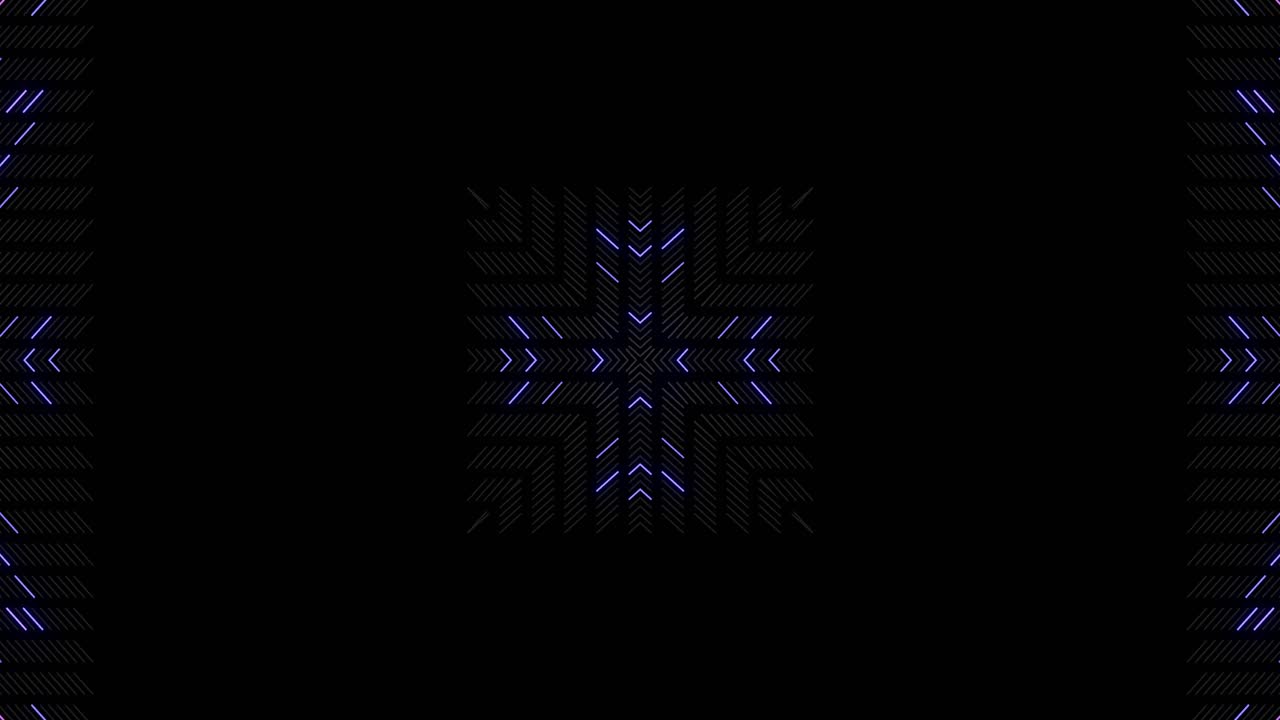 Abstract symmetrical composition, 3d elements light up like bulbs with multicolor neon light. Looped bg for show or events, exhibitions, festivals or concerts, music videos, DJ or VJ for night clubs.