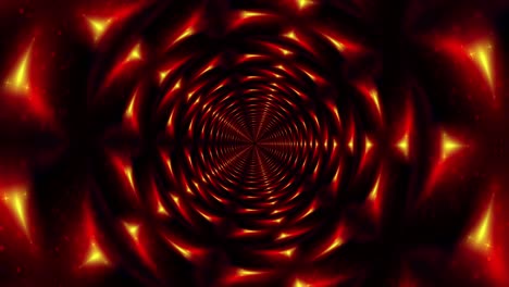 rings of magical fractal digital energy light forms morph and oscillate in star pattern tunnel vj loop endless rotation motion background. 4k 3d rendering seamless loop abstract technology tunnel.