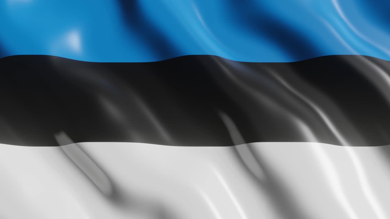 3d-рендер размахивания флагом эстонии. национальный флаг на ветром фоне. 4k реалистичный бесперебойный цикл анимационный видеоклип