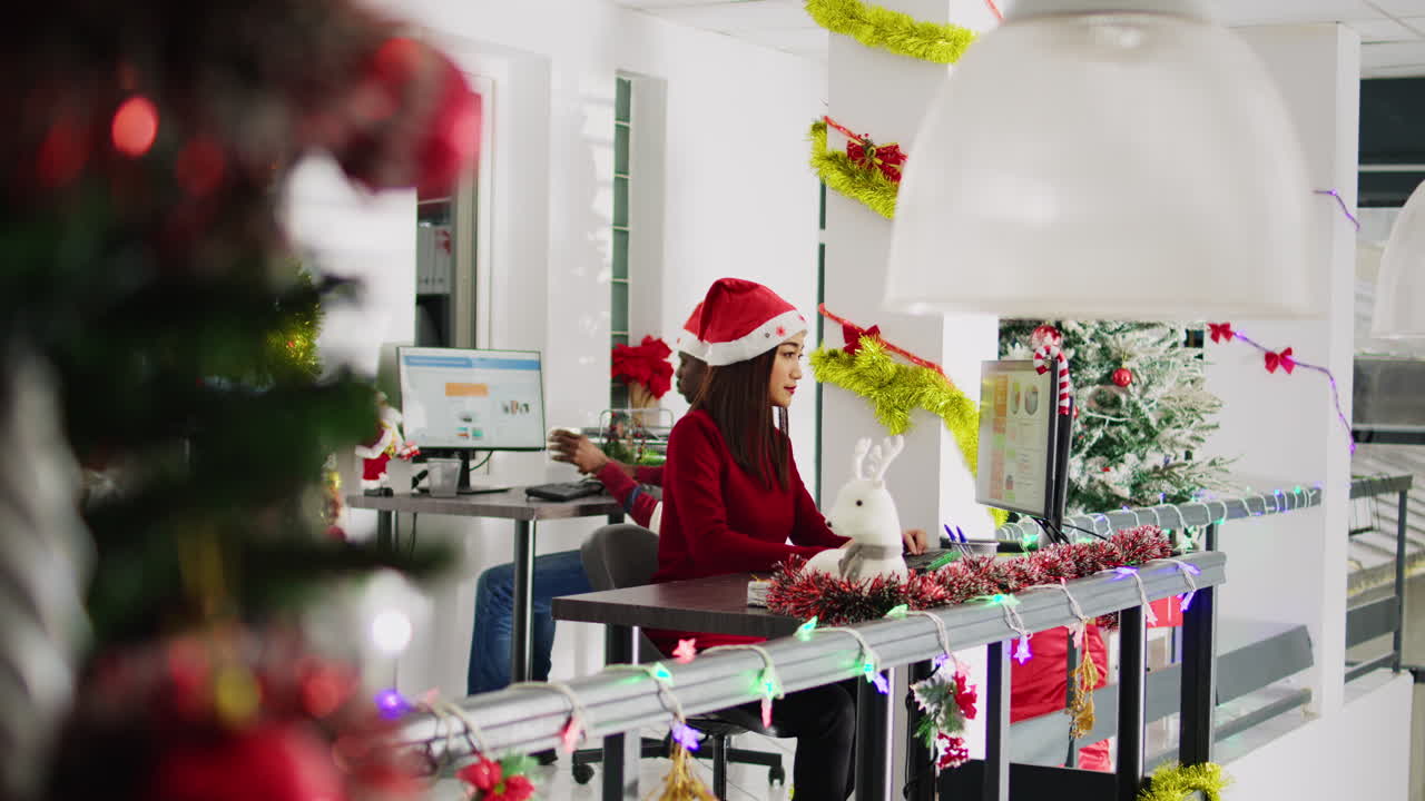 Festive office during the holidays