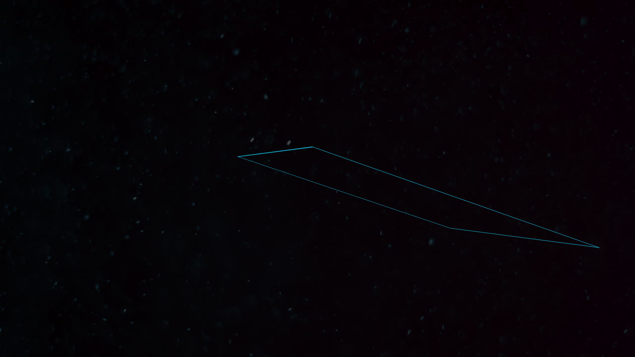 공간 10에 입자가 있는 모션 추상 기하학적 모양