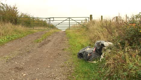 Hazardous-and-illegal-carpet-fitting-waste-dumped-in-a-field-gateway-entrance