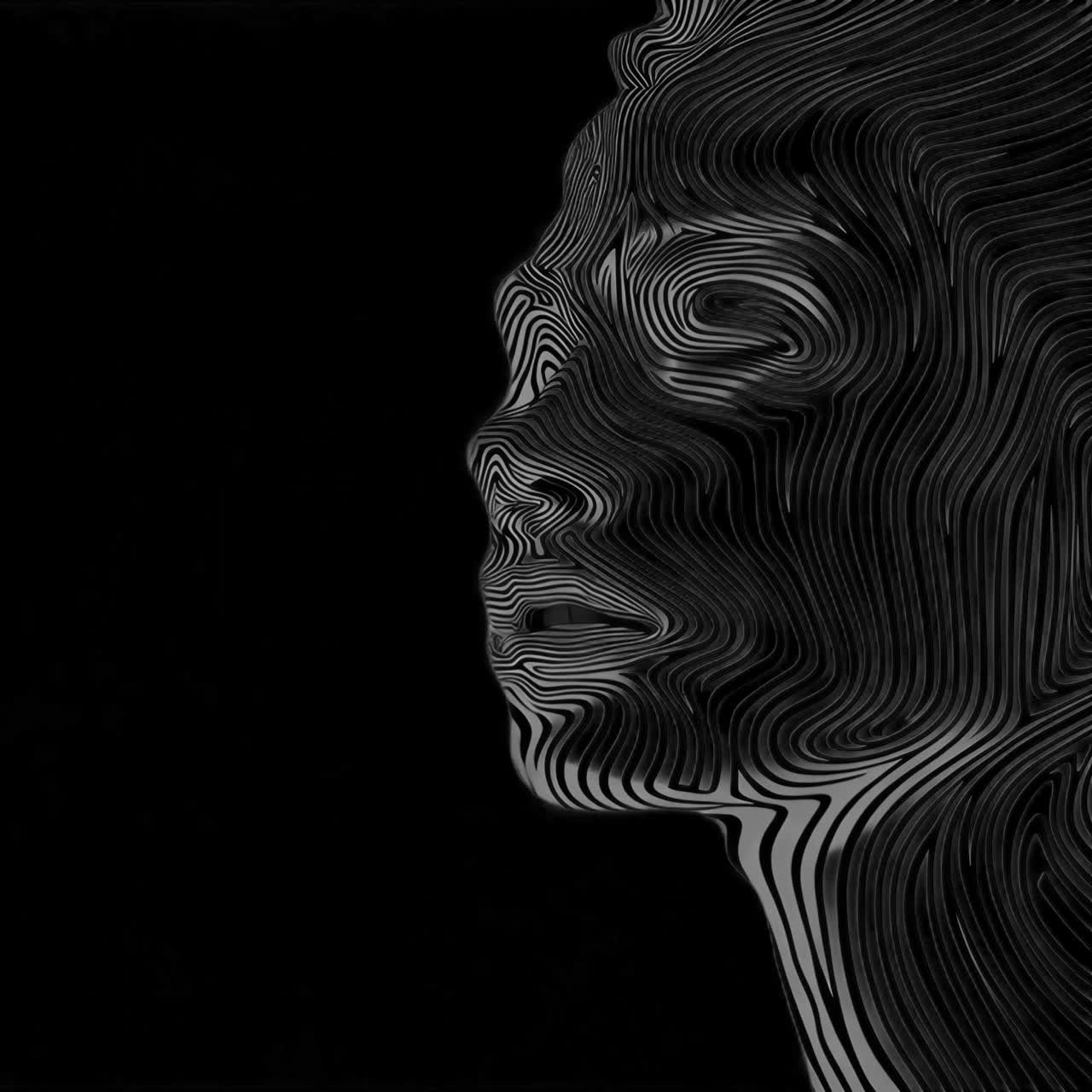 Abstract 3D Portrait with Lines