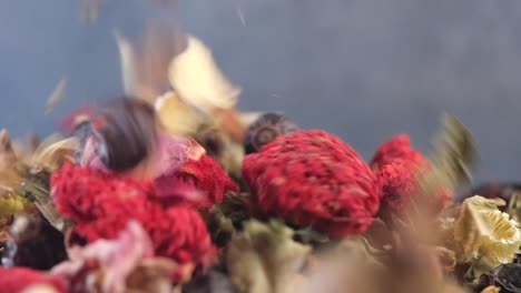 assorted dried fruit and flower tea blend