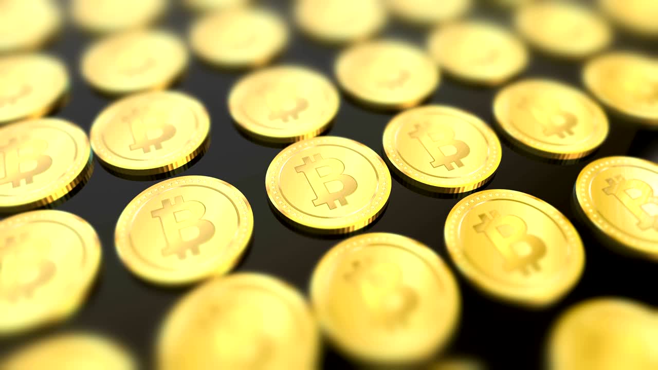 fondo animado de bitcoins brillantes