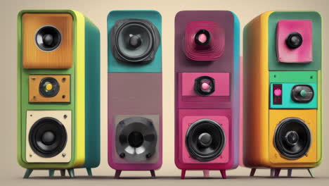 fondo geométrico abstracto con altavoces de audio estéreo