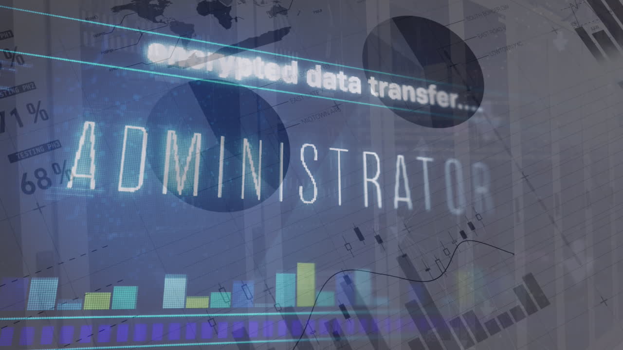 컴퓨터 서버를 통해 텍스트 및 데이터 처리의 애니메이션