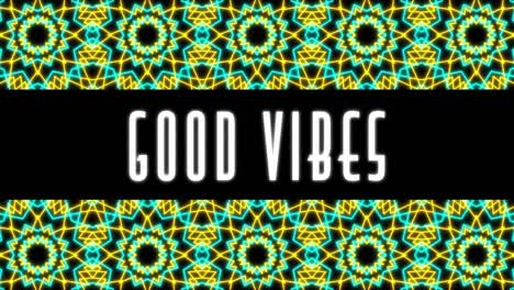 Animation-of-good-vibes-text-over-moving-shapes-on-black-background