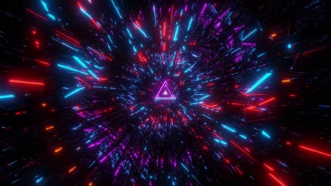 ilustración 3d brillante muy abstracta con un triángulo brillante marco de alambre fondo de movimiento papel tapiz en vivo bucle visual vj