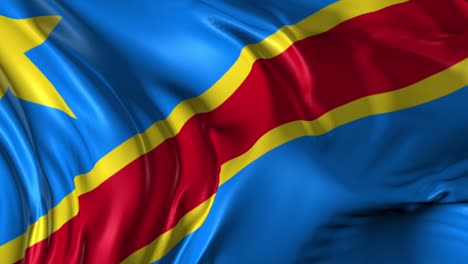 beautiful   3d animation of democratic republic of congo flag in loop mode