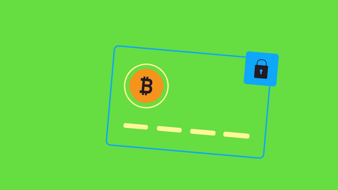 video en 4k del diseño de fondo de la tarjeta de criptomoneda.