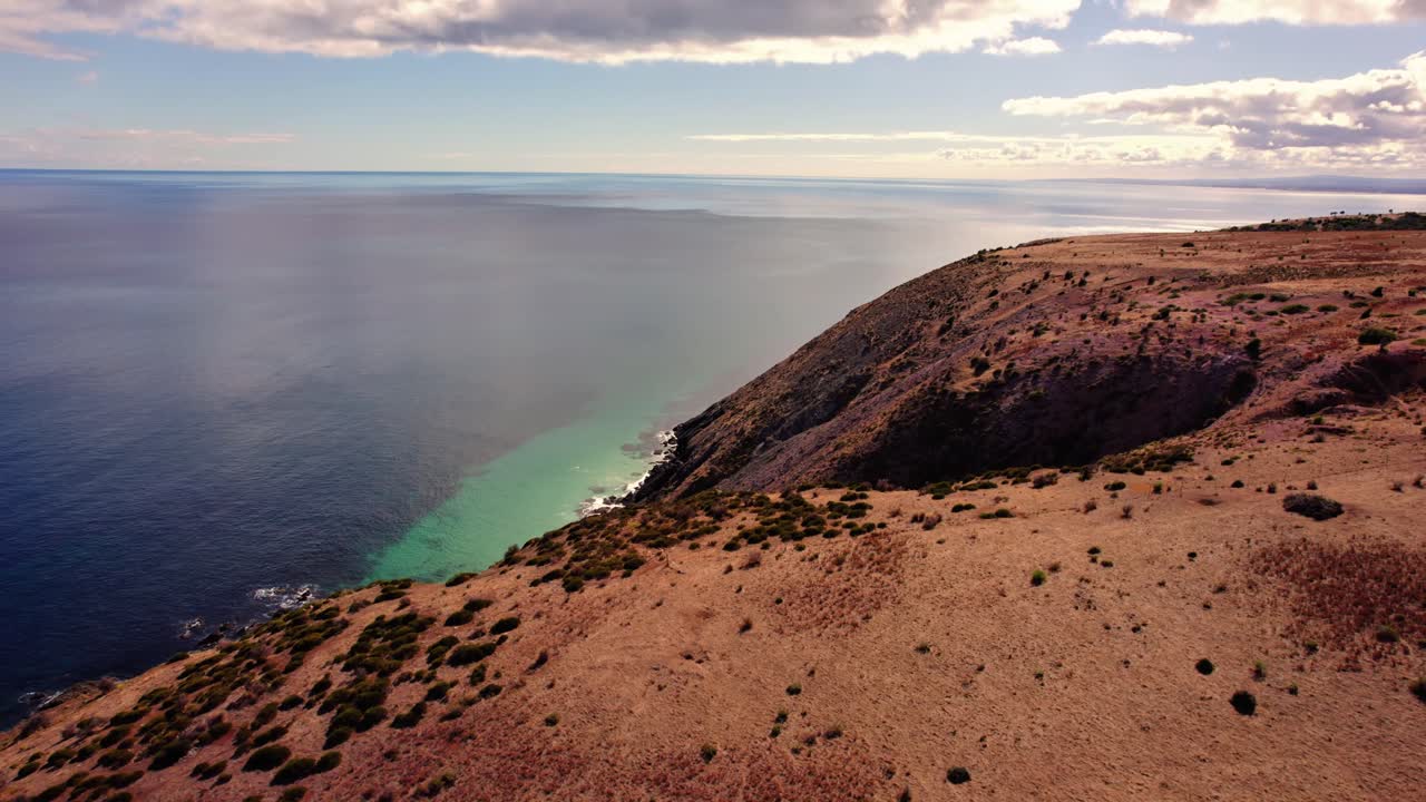 Aerial view of seascape along the vast beach on the South Coast during summer