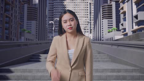 도시 환경의 사업가